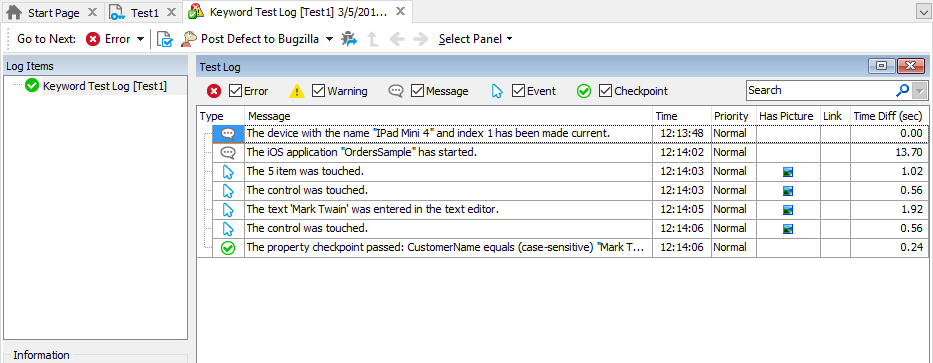 Testing Xamarin.Forms applications tutorial: The test results