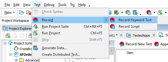 Testing Xamarin.Forms applications tutorial: Start recording