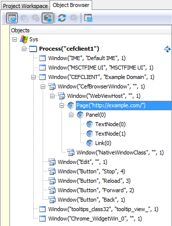 A CEF-based application in the Object Browser A CEF-based application in the Object Browser