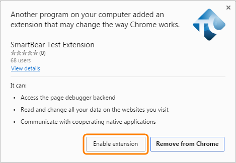 Enabling SmartBear Test Extension