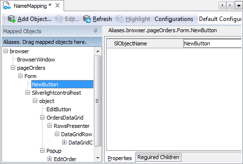 Sample Name Mapping for a Silverlight application