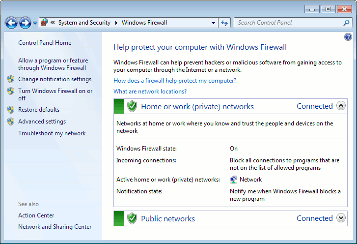 Windows Firewall in Windows 10