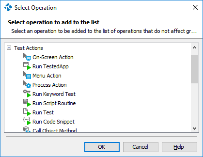 Select Operation Dialog