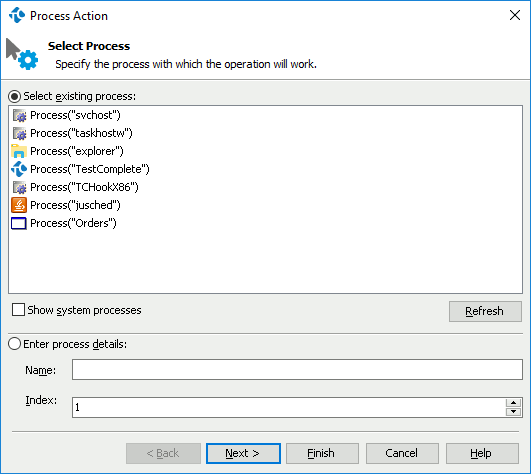 Select Process Dialog