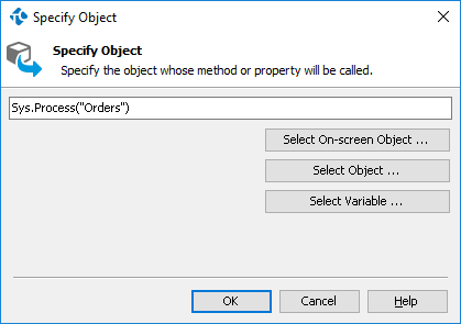 Specify Object Dialog