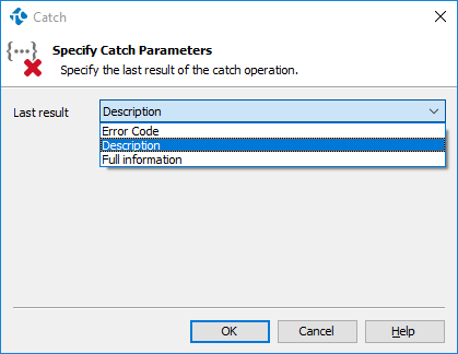 Specifying the Catch parameters