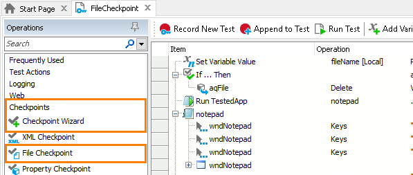 File Checkpoint: Adding file checkpoints to keyword tests