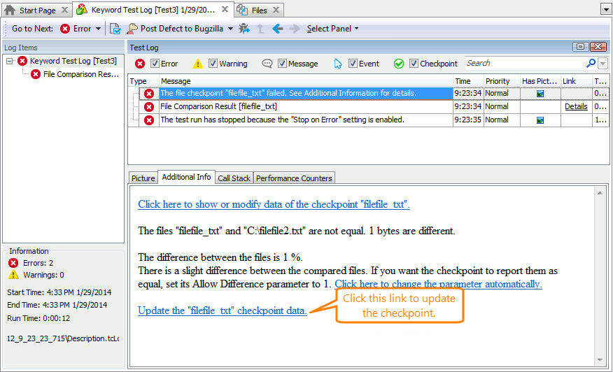 Updating File checkpoint from the test log.
