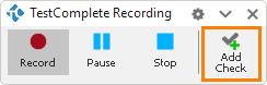 Recording toolbar: Add Check