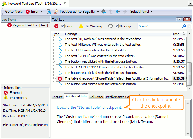 Updating table checkpoint from the test log.