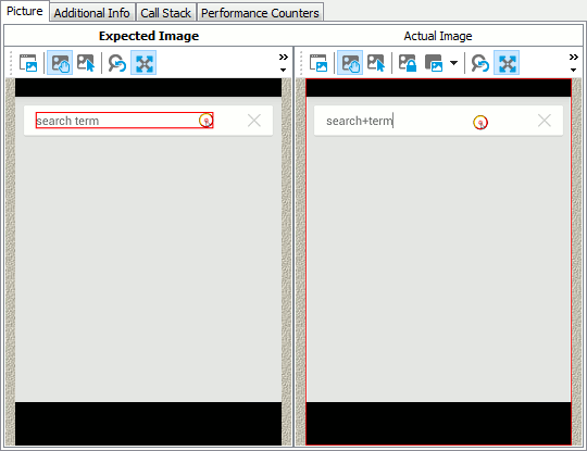 Image-Based Testing: TestComplete recognized the control, because the Pixel Tolerance parameter has an appropriate value.