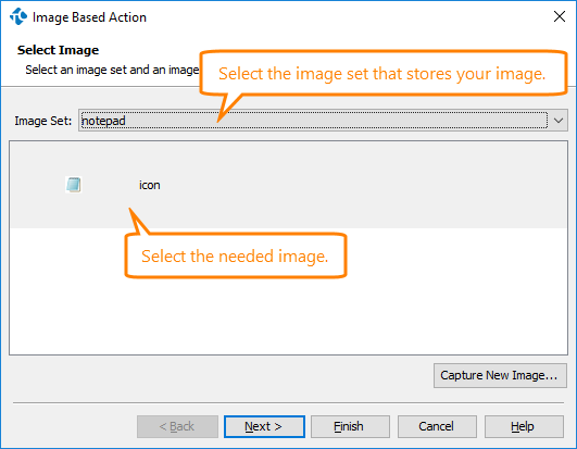 Image-Based Testing Tutorial: Selecting image