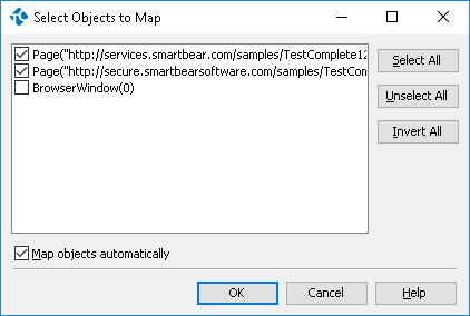 Select Objects to Map Dialog