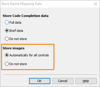 The Store Code Completion images of the Store Name Mapping Data dialog