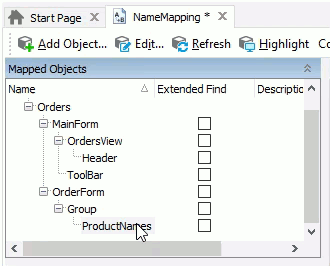 Dragging and dropping a mapped object to another parent object