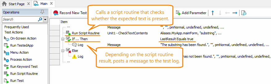 Check whether the recognized text contains the expected substring