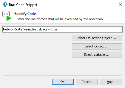 Specifying a code snippet