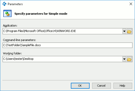 Parameters Dialog