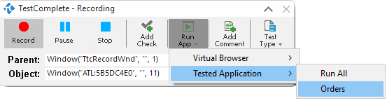 Launching the Tested Application