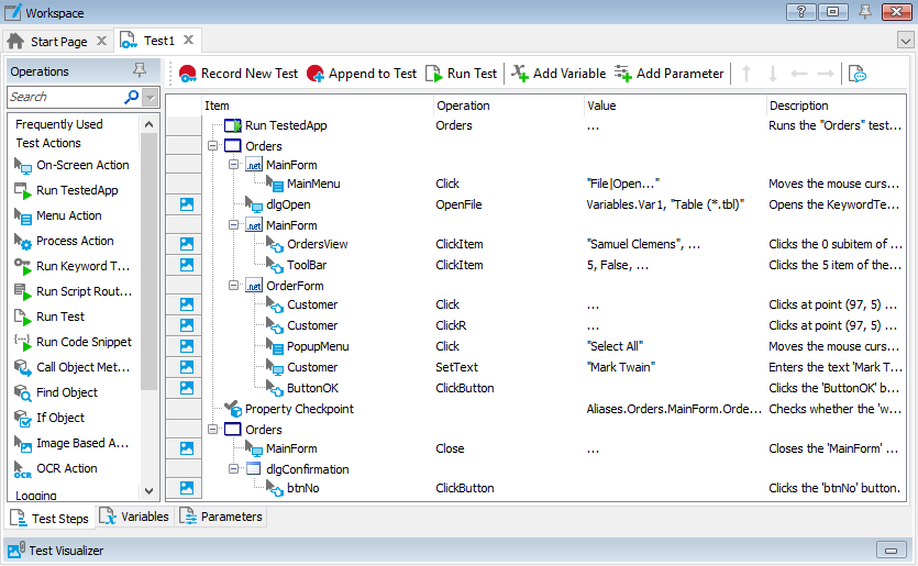 Getting Started With TestComplete (Desktop): The recorded test