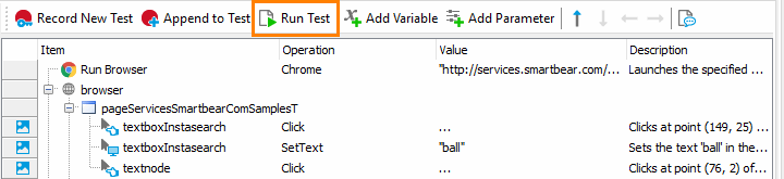Getting Started with TestComplete (Web): Run the test