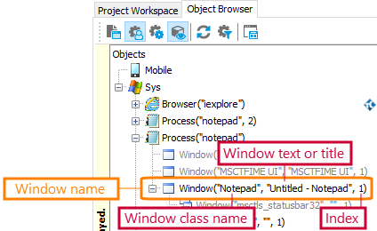 Window name (black-box application)