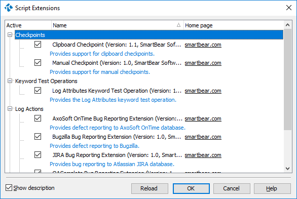 Extension name in the Install Extensions Dialog