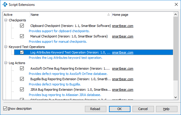 Extension name in the Install Extensions Dialog