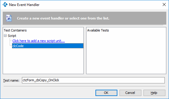 Creating an Event Handler