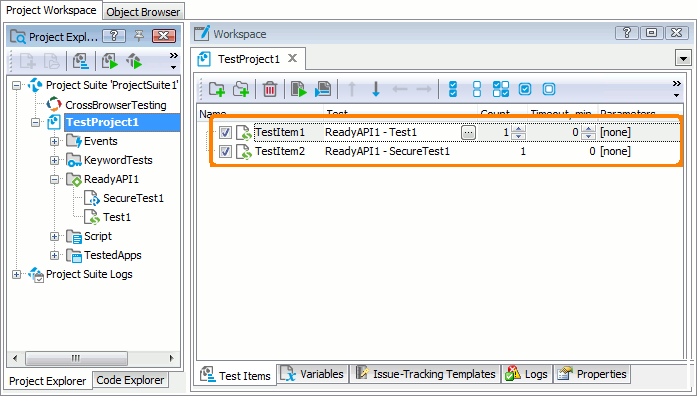 Running SoapUI Tests as Test Items