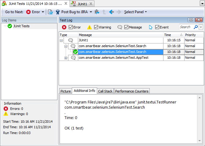 Selenium Test Results