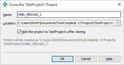 Clone Project Dialog