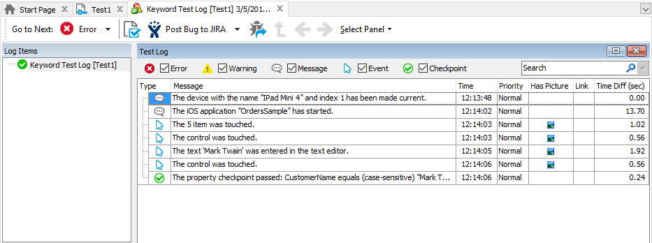 Testing Xamarin.Forms applications tutorial: The test results