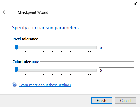 Region Checkpoint comparison parameters