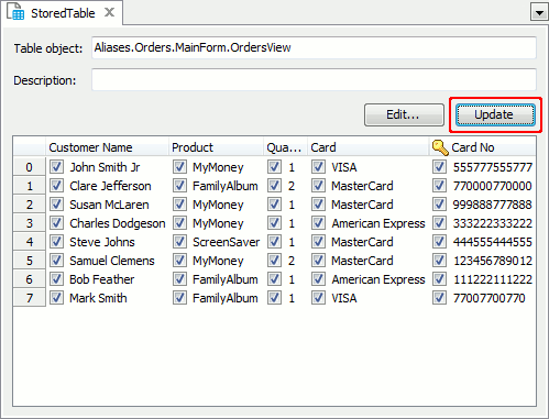Table Element editor