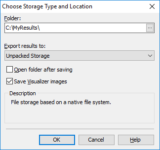 Choose Storage Type and Location Dialog