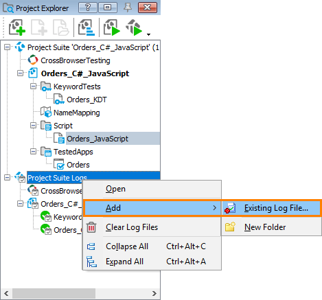 Import existing log files