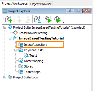 Image-Based Testing Tutorial: Image Repository in project