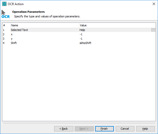 OCR Tutorial: Operation parameters