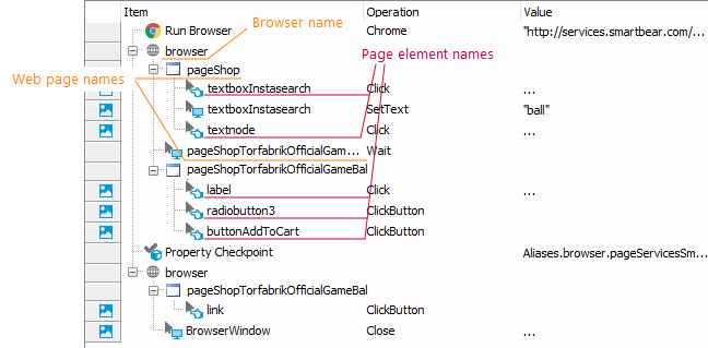 Getting Started with TestComplete (Web): Object names