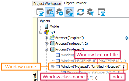 Window name (black-box application)