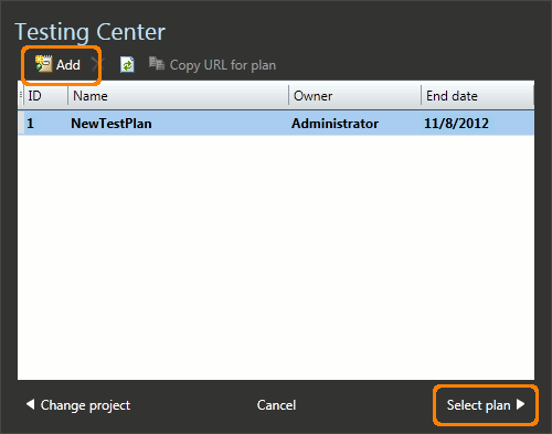 TestComplete integration with Visual Studio: Selecting a test plan