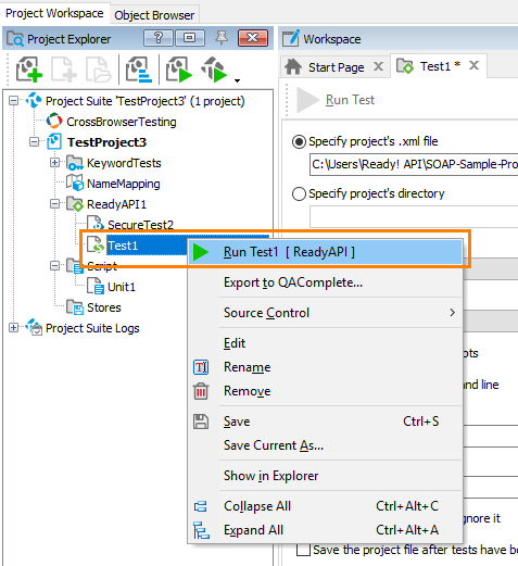 Running SoapUI Tests From TestComplete UI