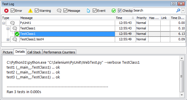 Selenium test results