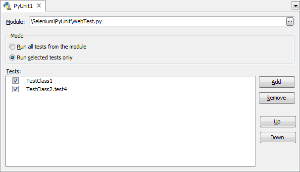 PyUnit Selenium test properties