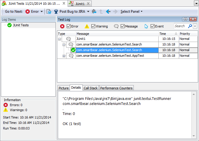 Selenium Test Results