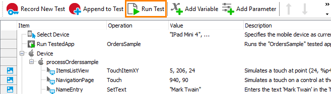 Testing Xamarin.Forms applications tutorial: Run the recorded test