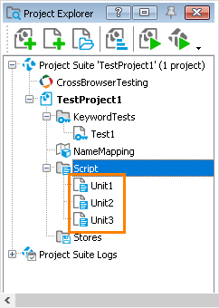 Scripts in Project Explorer