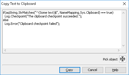 Copy Text to Clipboard Dialog