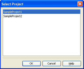 The Select Project Dialog